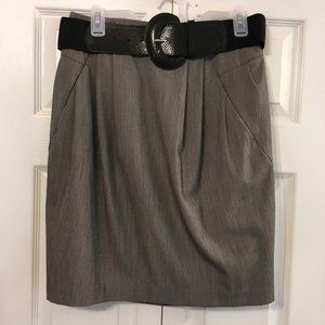 Worthington Gray Pleated Pencil Skirt
